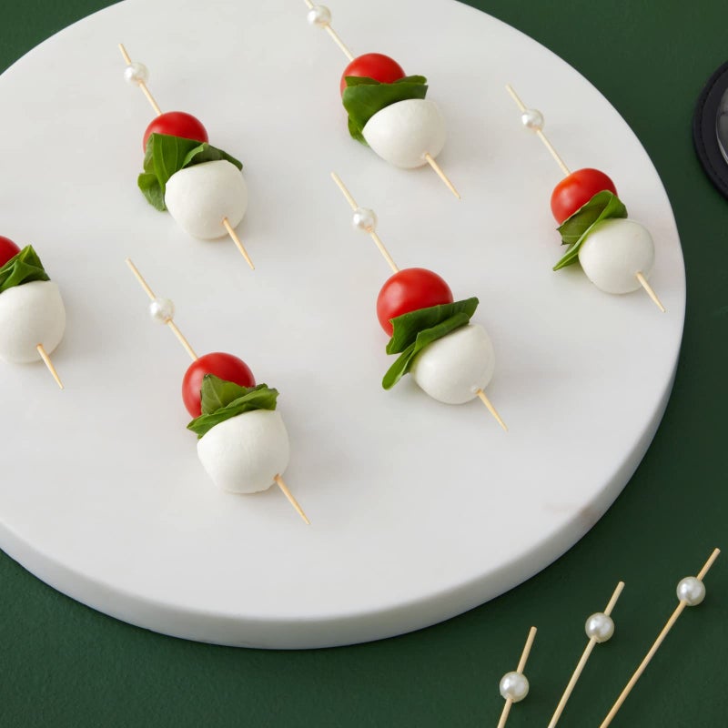 Okuna Outpost Toothpicks for Appetizers - 4.7 in, White Pearl, 150 Count - Bamboo Skewers for Cocktail Picks & Party Supplies - Image 3